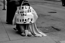 cold, homeless and hungry,